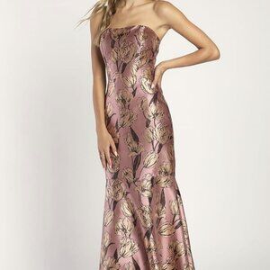 Lulu's Pink Floral Maxi Dress